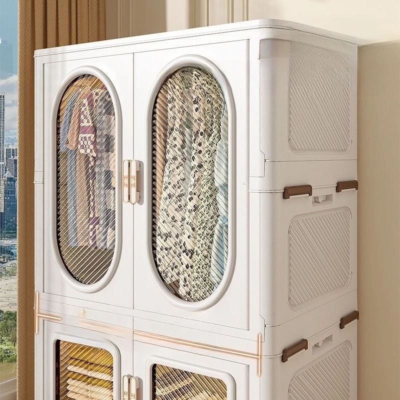 Extra Large Thick 105cm Simple Adult Wardrobe Folding Clothes Storage Cabinet Plastic Closet Organizer Box Design Style Look