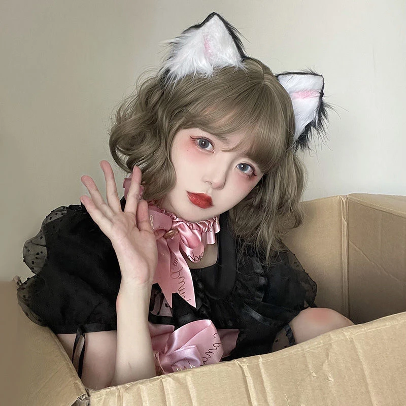 Cat Ears Anime Lolita Hair Accessories Cosplay Kawaii Wig Gothic Headdress Cat Ears Cute Party Costume Bell Headwear Hair Clips
