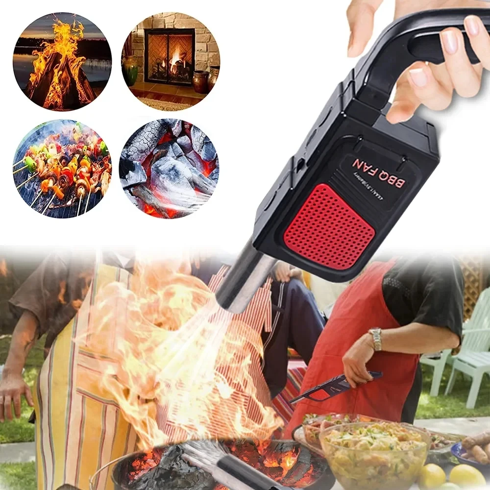 Outdoor Camping BBQ Blower Portable Handheld Fan Picnic Cooking Lighter Tool