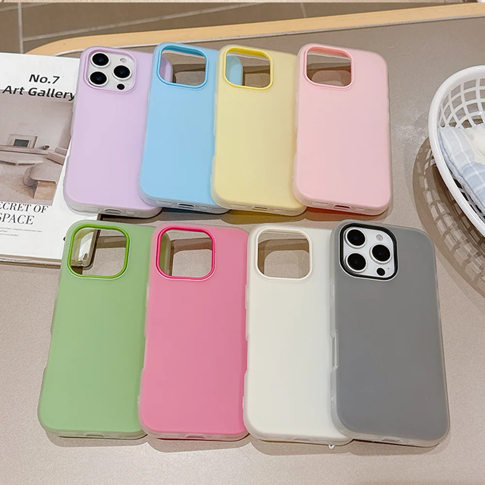 Luxury Fashion Matte Candy Color Dual-Layer Phone Case