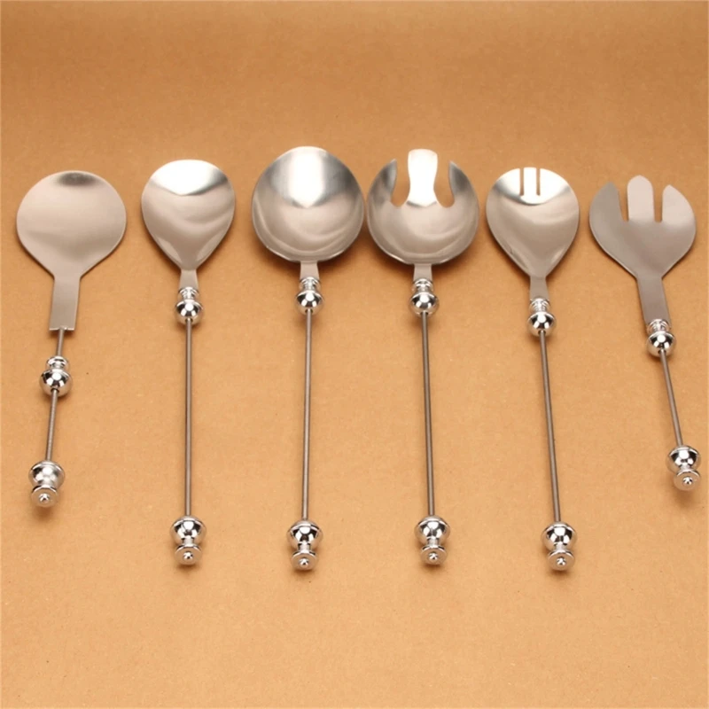 DIY Beaded Decorated Dessert Spoon Stainless Steel Salad Spoon Simple Decorative Beaded Tableware Dessert Serving