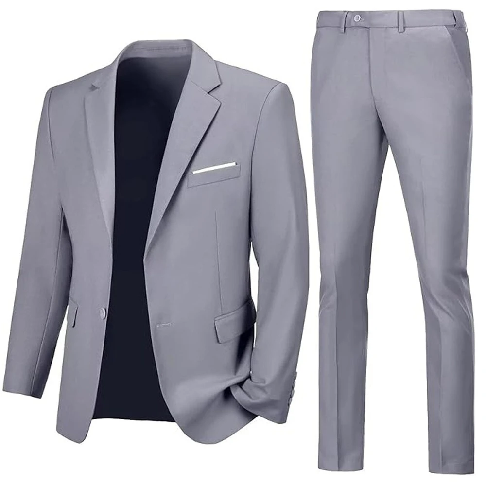 طقم بدلة رجالي قطعين (جاكيت وبنطال) بتصميم ضيق (Slim Fit) - أنيق ومناسب للمناسبات والأعراس Sf4a7c15ebd094b439410523d2bff14e8k