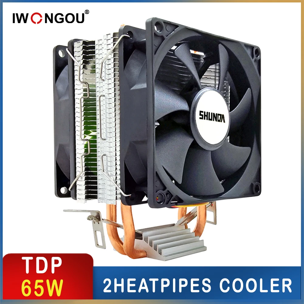 IWONGOU Processor Cooler Rgb Silent Fan Cpu Cooler Lga 2011 2 Heatpipes