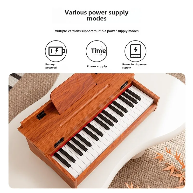 37-key electronic piano, wooden piano, clamshell desk, small electric beginner baby