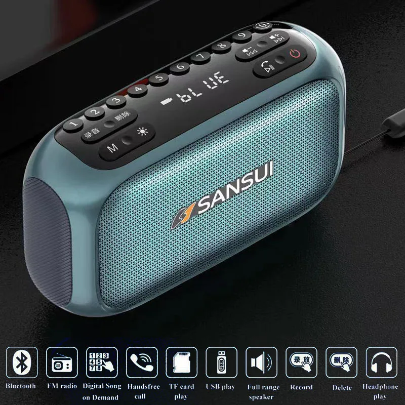 Mini-tragbare-FM-Radio-Outdoor-Heavy-Bass-Bluetooth-Lautsprecher ...