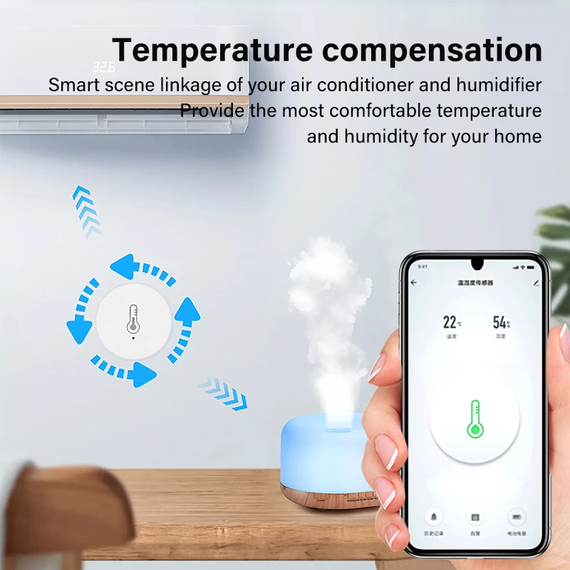Tuya ZigBee Smart Temperature And Humidity Sensor Smart Life APP Monitor Control Works with Alexa Google Home Zigbee2mqtt temperature humidity sensor temperature humidity meter