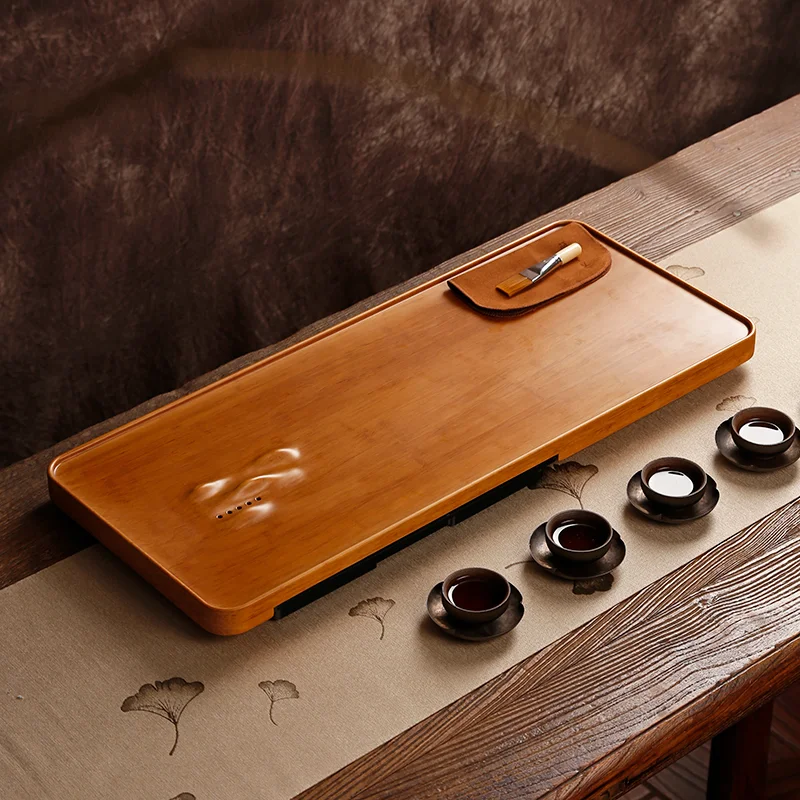 

Serving Bamboo Tea Trays Table Luxury Chinese Party Tea Trays Drainage Vintage Bandeja Para Cha Office Accessories WK50TT