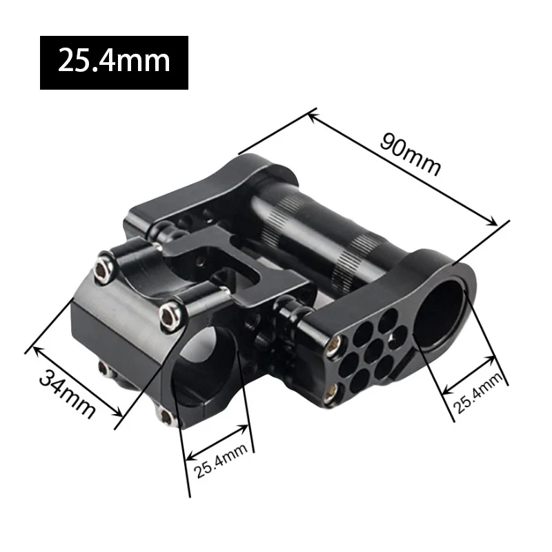 Litepro 25,4 bis 31,8 Fahrradlenkervorbau, zusammenklappbarer Fahrradtisch, BMX-Brückengriff, kurze Leistung, verstellbarer Doppelvorbau-Riser – Detail 4