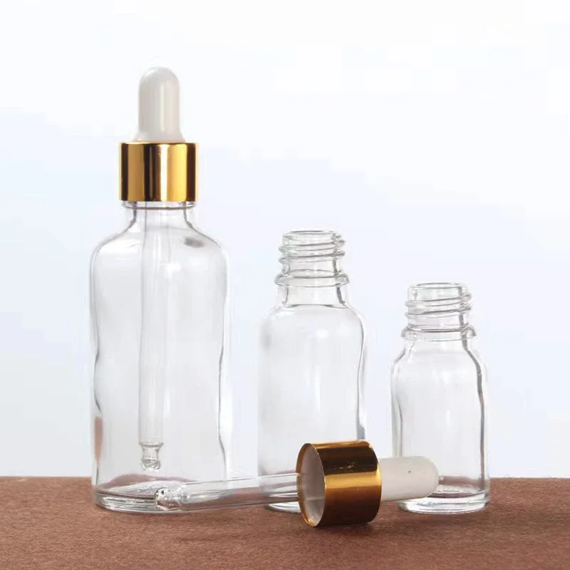 14pcs 30/50ml Essential Oil Glass Aromatherapy Perfume Liquid Brown Empty Dropper Bottle Massage Refillable Pipette Bottle