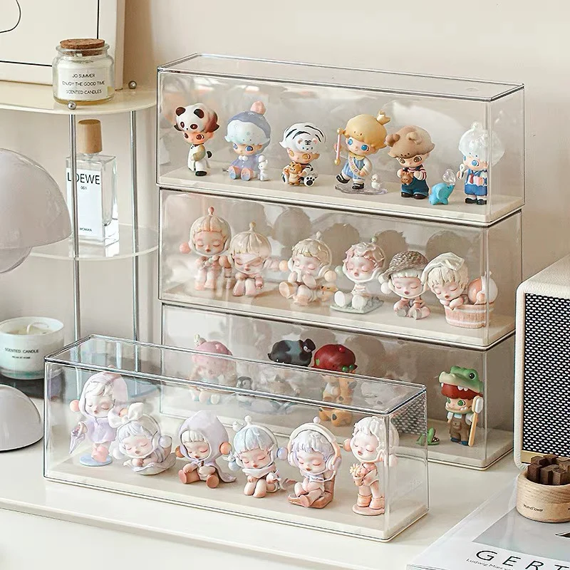 Vitrine Maquette Vitrine En Acrylique Transparente Avec LED - 20x15x20 Cm, Présentoir Anti-poussière Pour Figurines, Voitures, Jouets, Avec Socle Protections Figurines Anti-poussière