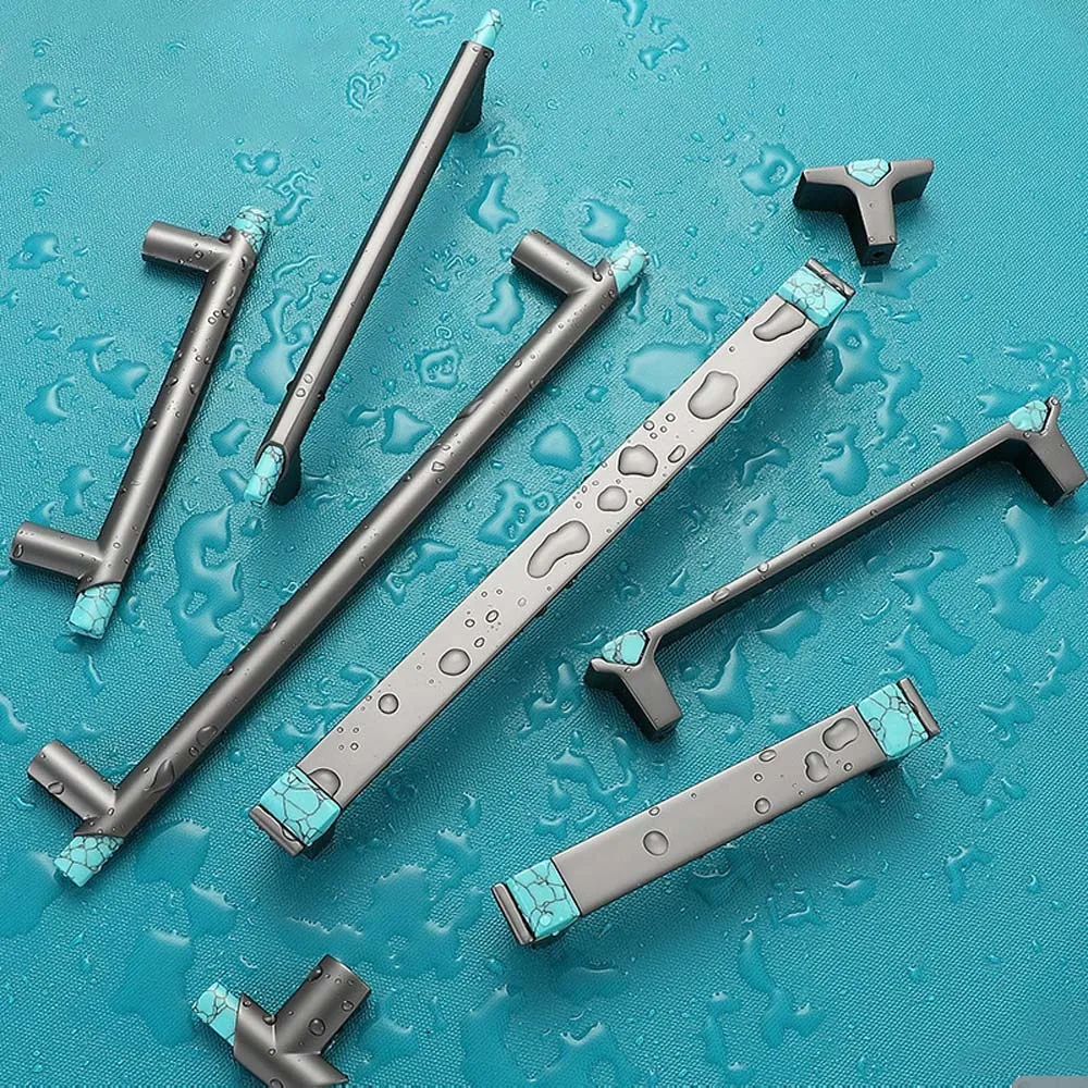 

Turquoise Wardrobe Cabinet Drawer Handle High-end Restaurant Sideboard Drawer Cabinet Door Handle Cabinet Handles for Furniture