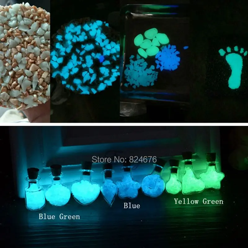 500g/lot Luminous Stone Sand Noctilucent Glow Sand Fairy tiny rock Dust Glow at Night for Glass vial bottle nail glitter