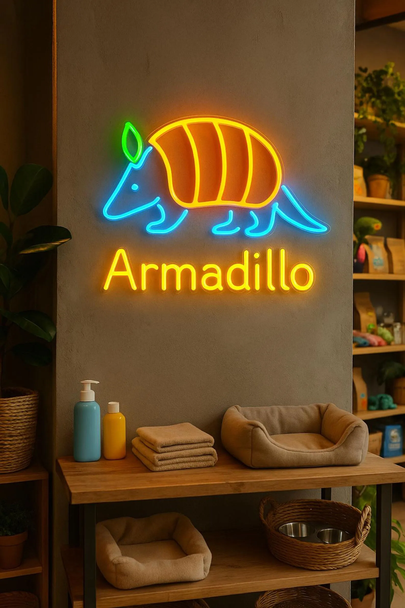 Armadillo 네온 사인, Armadillo 사인, 동물 네온 사인, 홈 장식 어린이 방 장식, 어린이를위한 선물