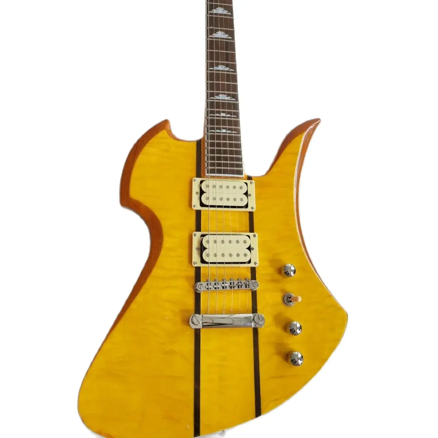 

Новая профессиональная электрическая гитара BC Neck Thru Body Yellow Burst