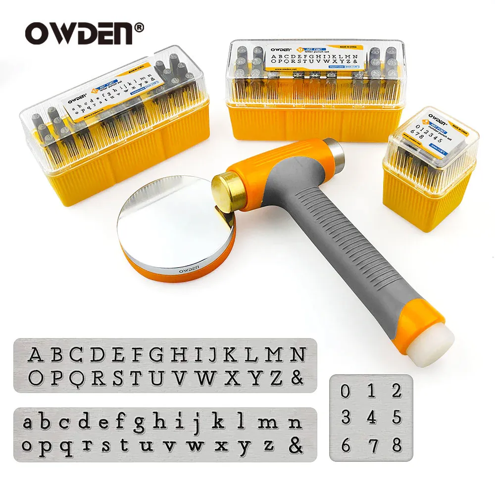 Kit D'estampage Métal 63 Pièces - Poinçons Lettres Et Chiffres 3mm