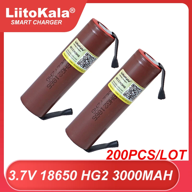 

200 шт. 100% Новый оригинальный HG2 18650 3000 мАч батареи 3,6 в разряд 3,7 в мощность перезаряжаемая батарея Сделай Сам никель США/ЕС без пошлин