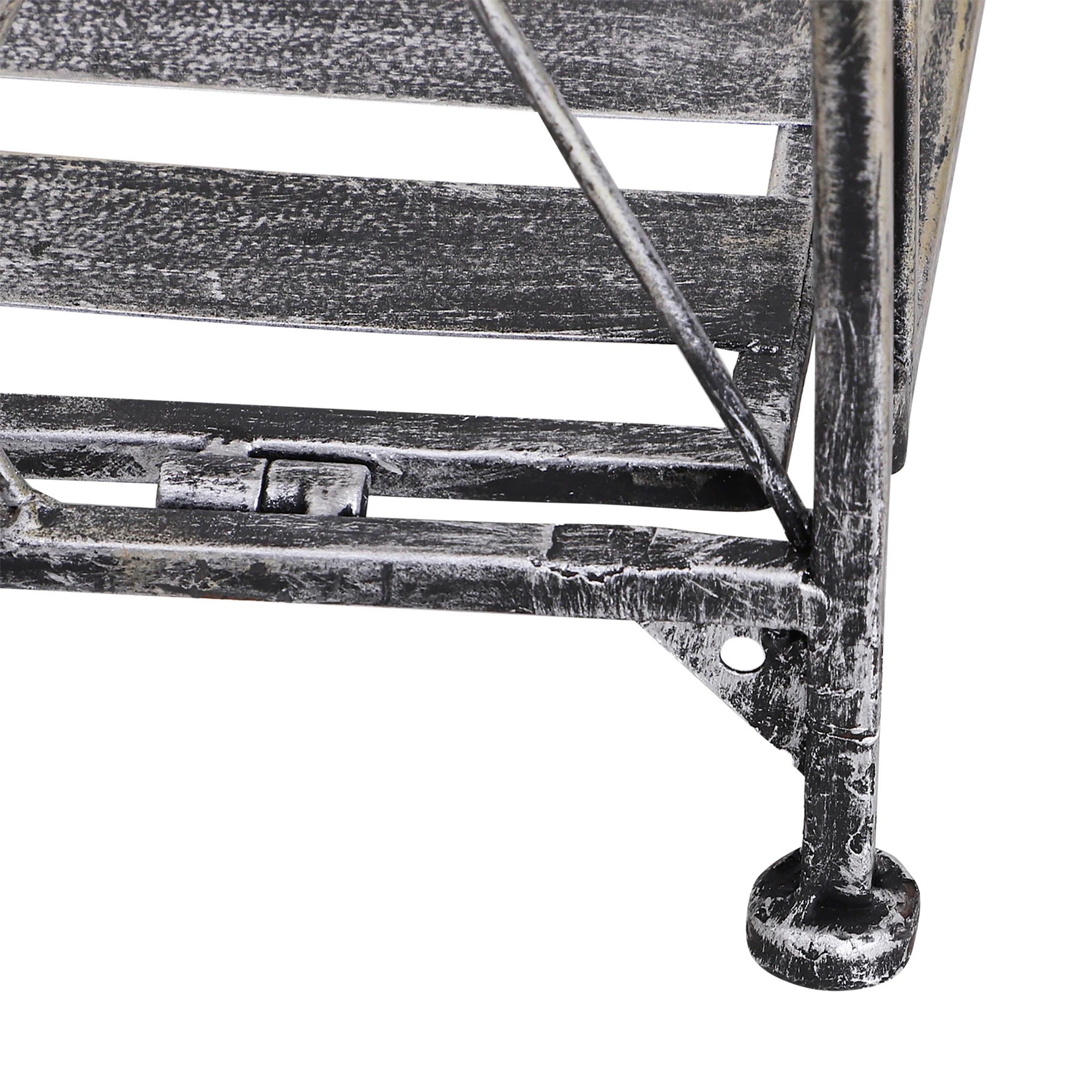 Metall-Pflanzenregal Blumenständer, 3 Ebenen, Silbergrau, 44x25x96cm, Dekorativ, Platzsparend. – Detail 8