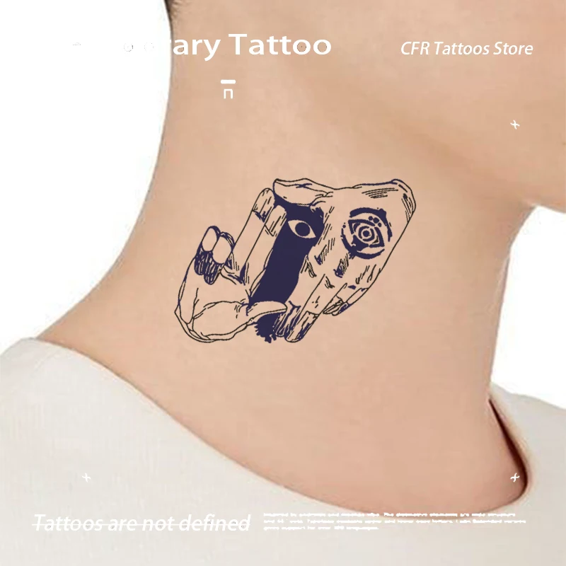 

Fake Tattoo Waterproof on Arm and Chest Dark Anime Squinting Herbal Juice Sticker Sexy Hotwife Temporary Tattoos Man Charm Punk