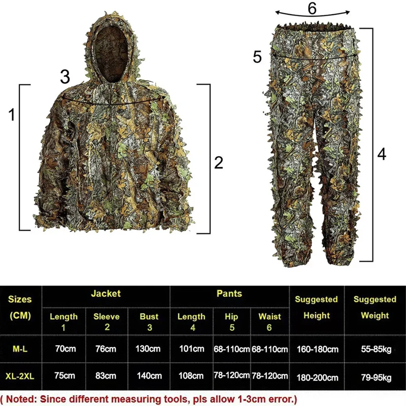 Military Outdoor Hunting Clothes Ghillie suits Spiner Airsoft Uniform Clothing Bird Watching Jacket Pant Tactical Gear accessor