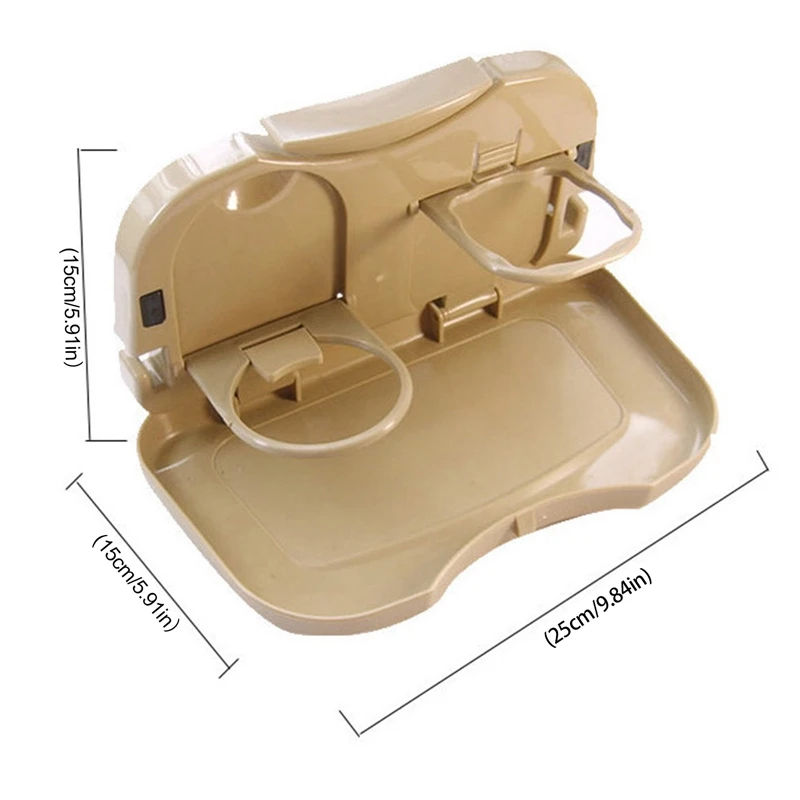 Carro Assento Traseiro Mesa Dobrável, Mesa de assento traseiro Universal, Mesa Cup Holder para Comer, Bandeja De Alimentos, Laptop, Suporte De Bebida, 15x25cm