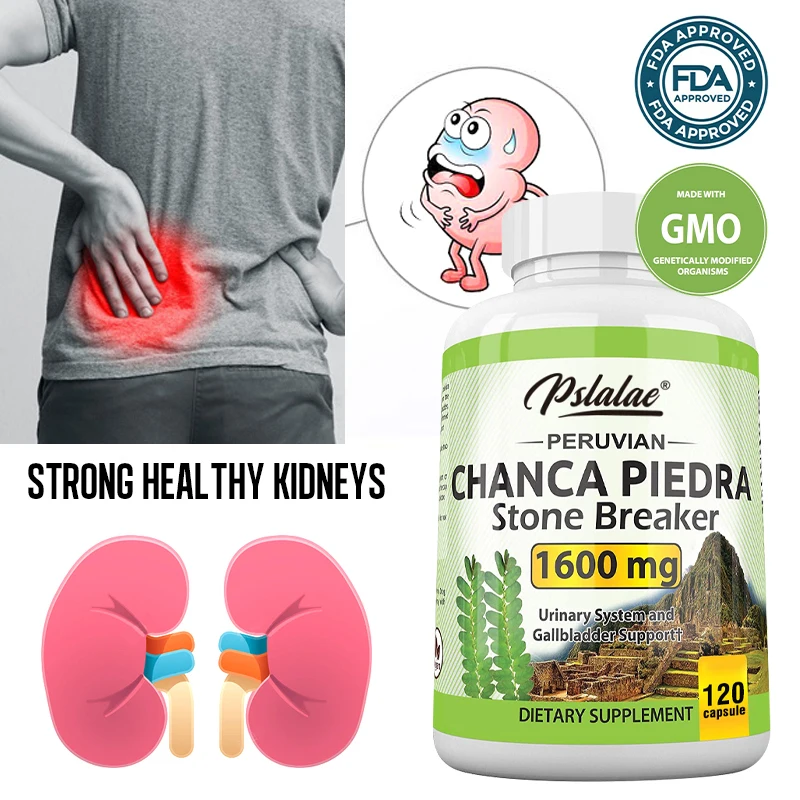 

Chanca Piedra 1600 Mg - Made in USA, Non-GMO, 120 Tablets Kidney Stone Gallbladder Support Peru Chanca Piedra