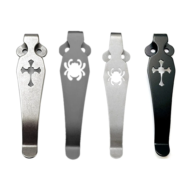 

Titanium Pocket Clip Knife Waist Back Clip 2-Hole For Spyderco Paramilitary 2 Para 3 C81 C10 C11 2 Folding Knife