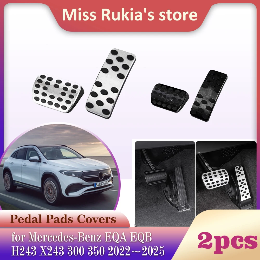 Car Stainless Steel Pedal for Mercedes-Benz EQA EQB H243 X243 300 350 ~ AMG Brake Footrest Pad Cover Accessories