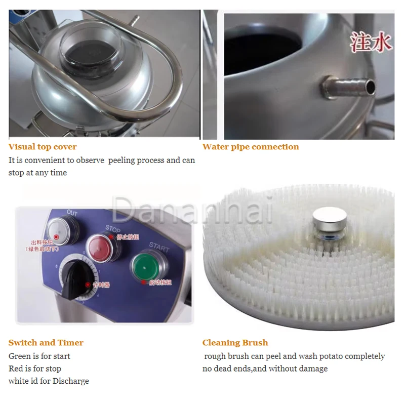 Description Picture 4 of itemPotato Peeling Machine Multi Functional Taro And Sweet Potato Peeler Industrial Electric Potato Cleaning And Peeling Machine