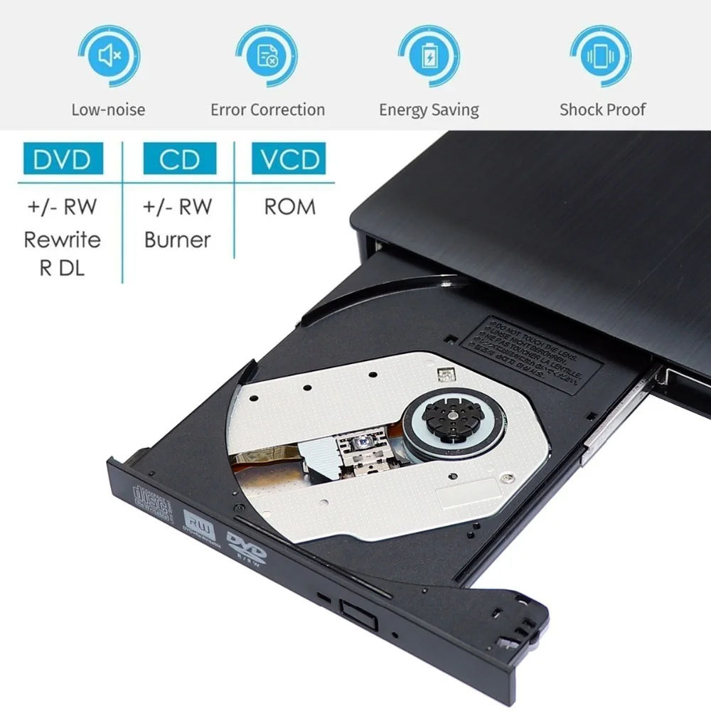 

USB 3.0 Slim External DVD RW CD Writer Drive Burner Reader Player Optical Drives for Laptop PC DVD Burner DVD Portatil