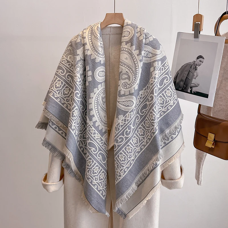 2025 Luxury Brand Winter Cashmere Scarf for Women - Tasseled Grid Printed Shawl, Warm Pashmina Wrap & Foulard Poncho