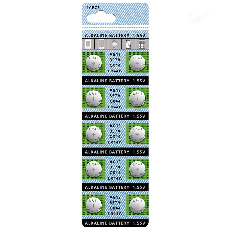 200pcs AG13 LR44 Batteries Pile 1.55v 120mah Lithium Button Cell