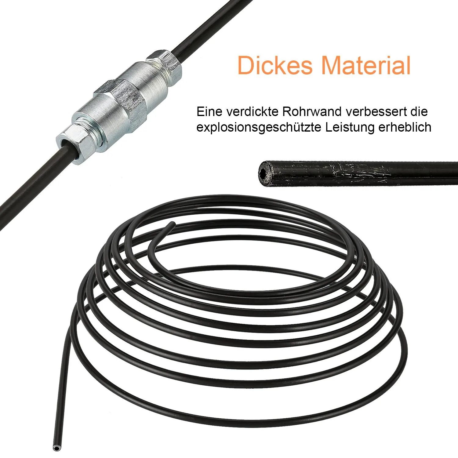 Set Brake Line Kits 5m 3/16" 4.75mm Steel Plated PVF Brake Pipe Hose Line Piping Tube Tubing Anti-rust Replacement Parts