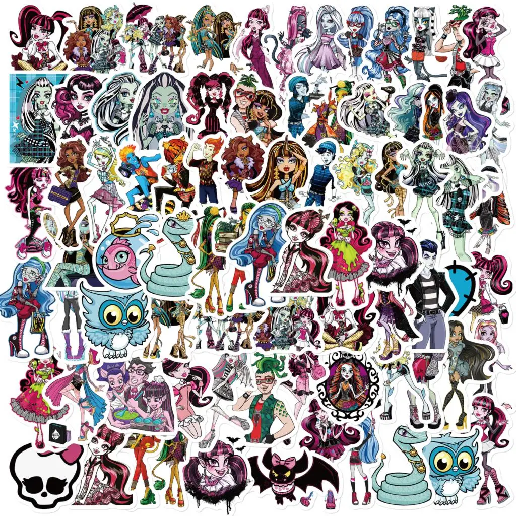 10/50Pcs Cartoon Riman Monster High School Graffiti Art Adesivi Estetici Diy Kids Toy Diary Laptop Scrapbook Graffiti Sticker