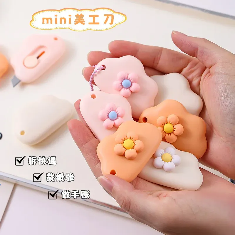 Mini Pocket flower floral Cloud Art Utility Knife Box Knife scrapbook Paper Cutter Craft Wrapping Refillable Blade Stationery