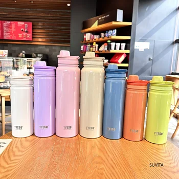 Tyeso Stainless Steel Thermos Water Bottle Portable Sport Vacuum Flask Keeps Cold and Heat Thermal Mug Insulated Car Tumbler Cup