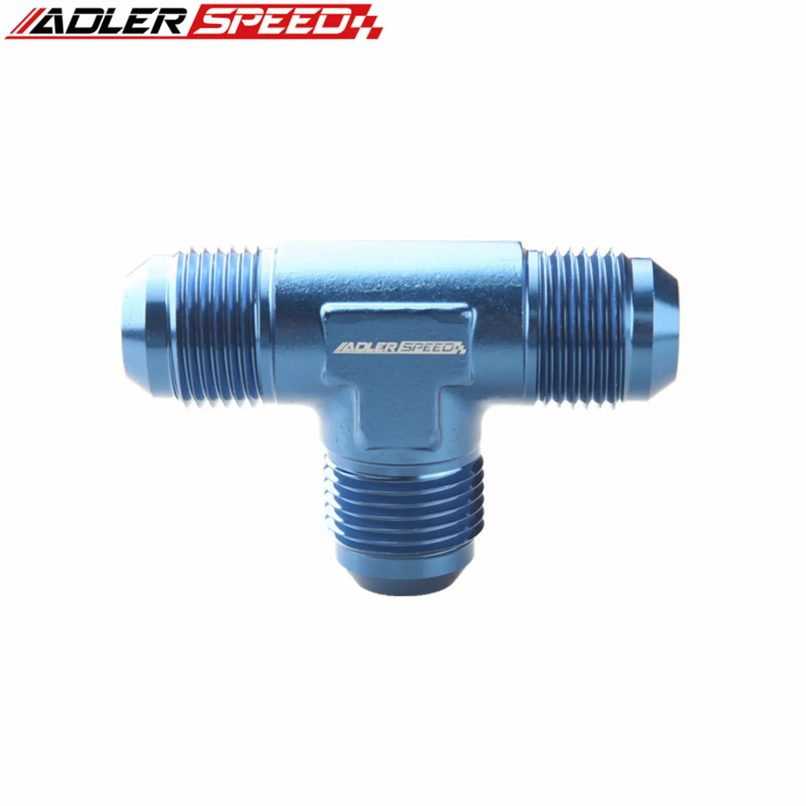 Pipe straight adapter fitting Universal AN3/4/6/8/10/12 aluminum alloy AN male thread flare tee union T pipe fuel hose fitting adapter black/blue