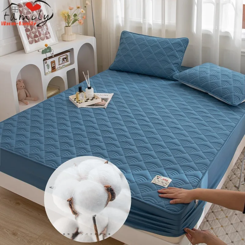 

120/135/150cm Cotton Mattress Covers with Elastic Bands Non Slip Adjustable Fitted Sheet for Single Double Bed King Queen Size