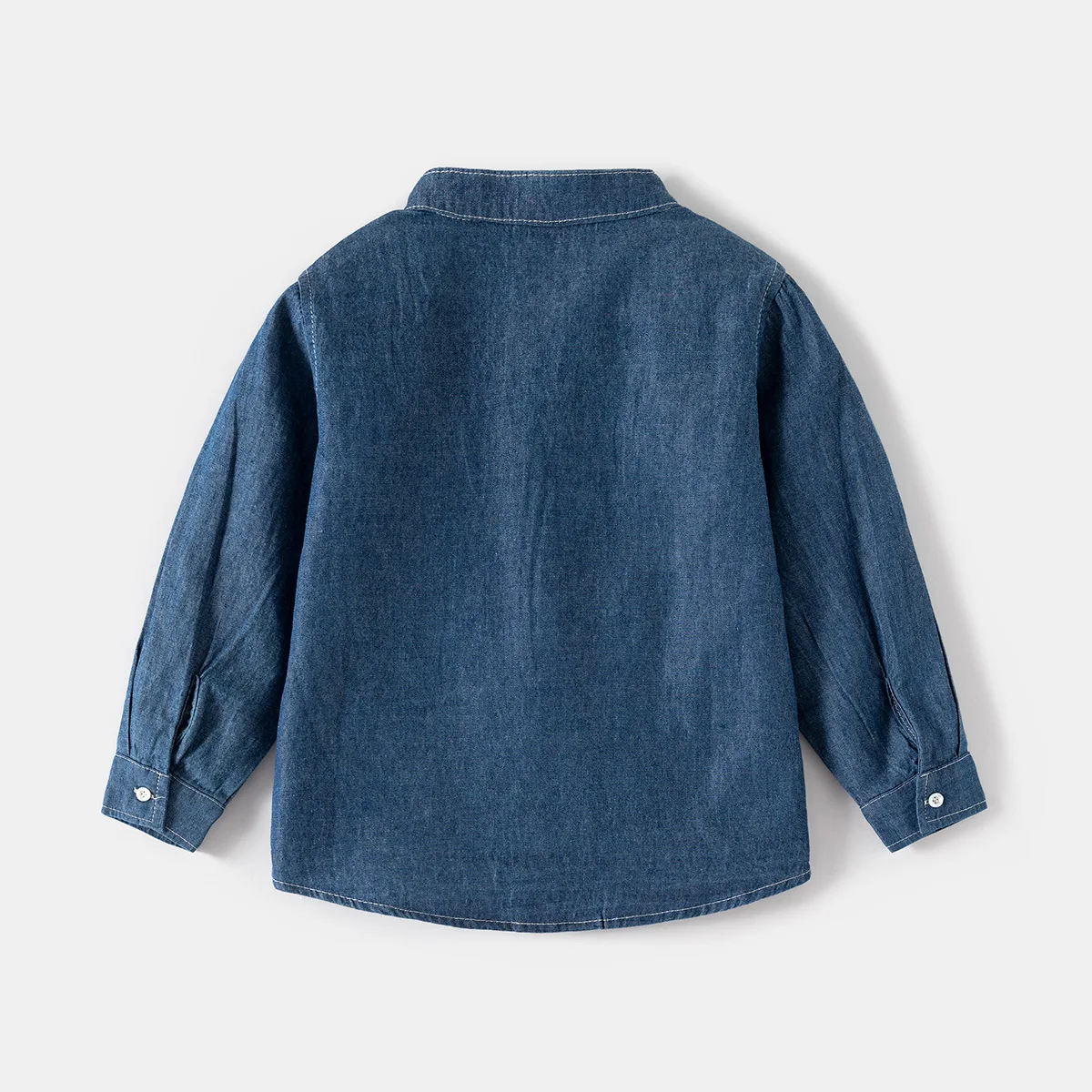 Spring Autumn 2 3 4 5 6 8 Years Patchwork Mandarin Collar Cotton Long Sleeve Classic Casual Kids Baby Boy Denim Shirt