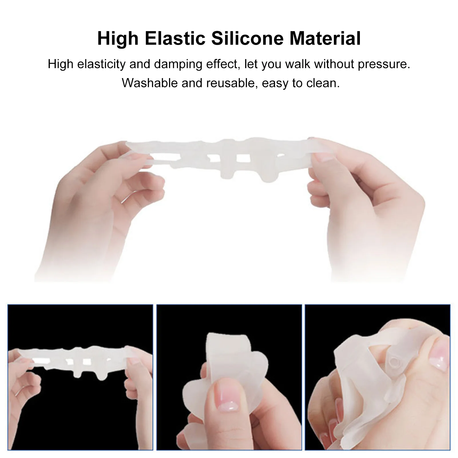 4 Holes Gel Finger Toe Separator Hallux Valgus Protector Divider Bunion Orthopedic Adjuster Thumb Valgus Guard Feet Care Tool
