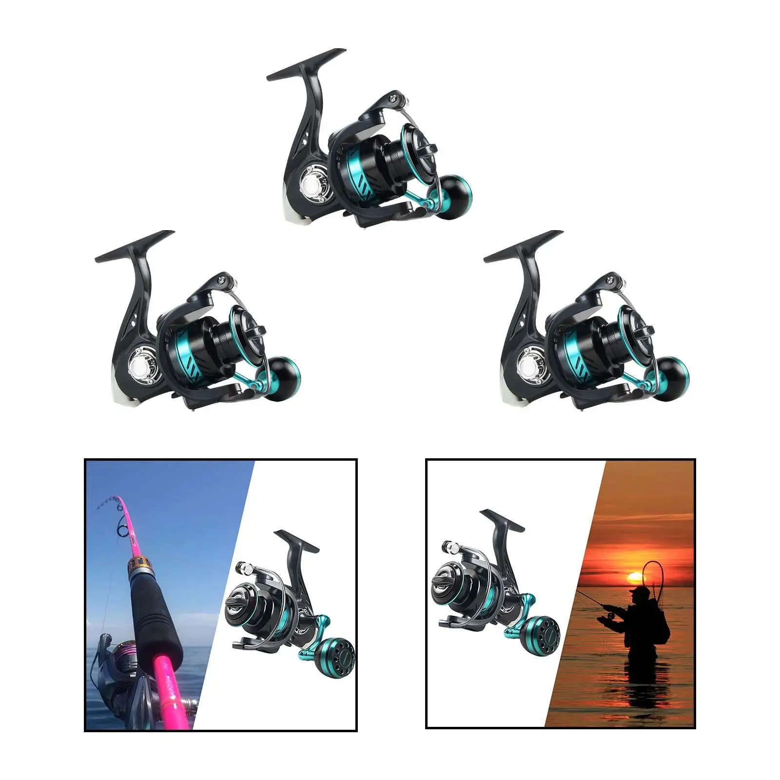 

Катушка для спиннинга Baitcaster, система герметичного фрикциона, Передаточное отношение 5,2: 1, удобная ручка, портативная высокоскоростная катушка для забрасывания
