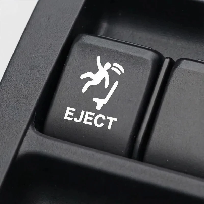 Humorous Waterproof Pop-Up Eject Button Sticker - PET Interior Decal