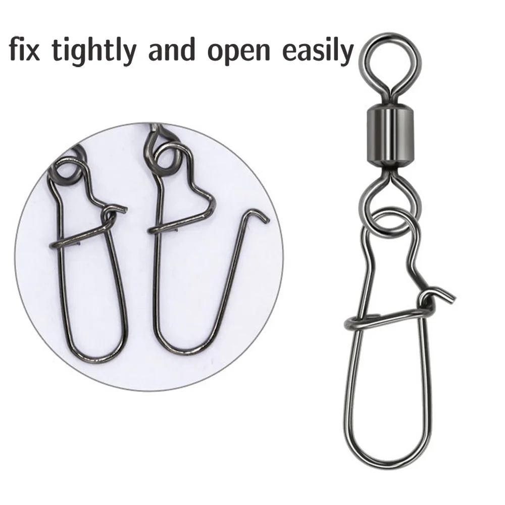 100/50PCS Girelle Da Pesca Scatta Connettori In Acciaio Inossidabile Per Esche Da Pesca A Connessione Rapida Accessori Da Pesca Ad Alta Resistenza - Foto 7