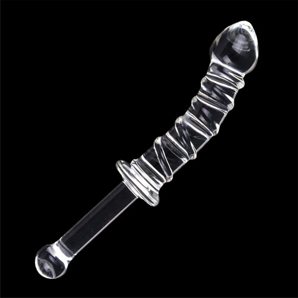 230mm Crystal Dildo Glass G-spot Stimulator Clitoris Massager Anal Butt Plug Clitoris Female Masturbation Sex Toys for Women