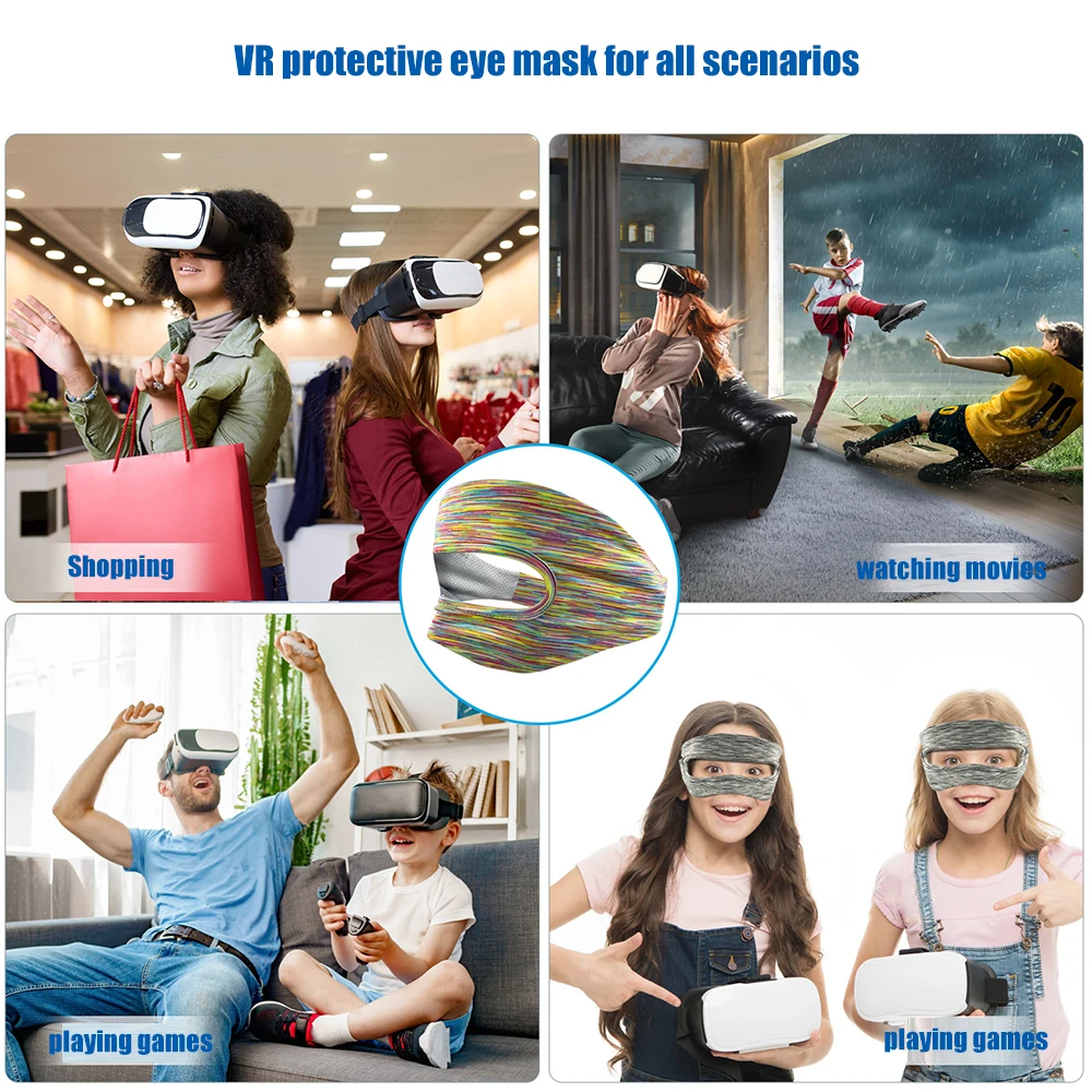 Breathable VR Headset Eye Mask Cover & Sweat Band