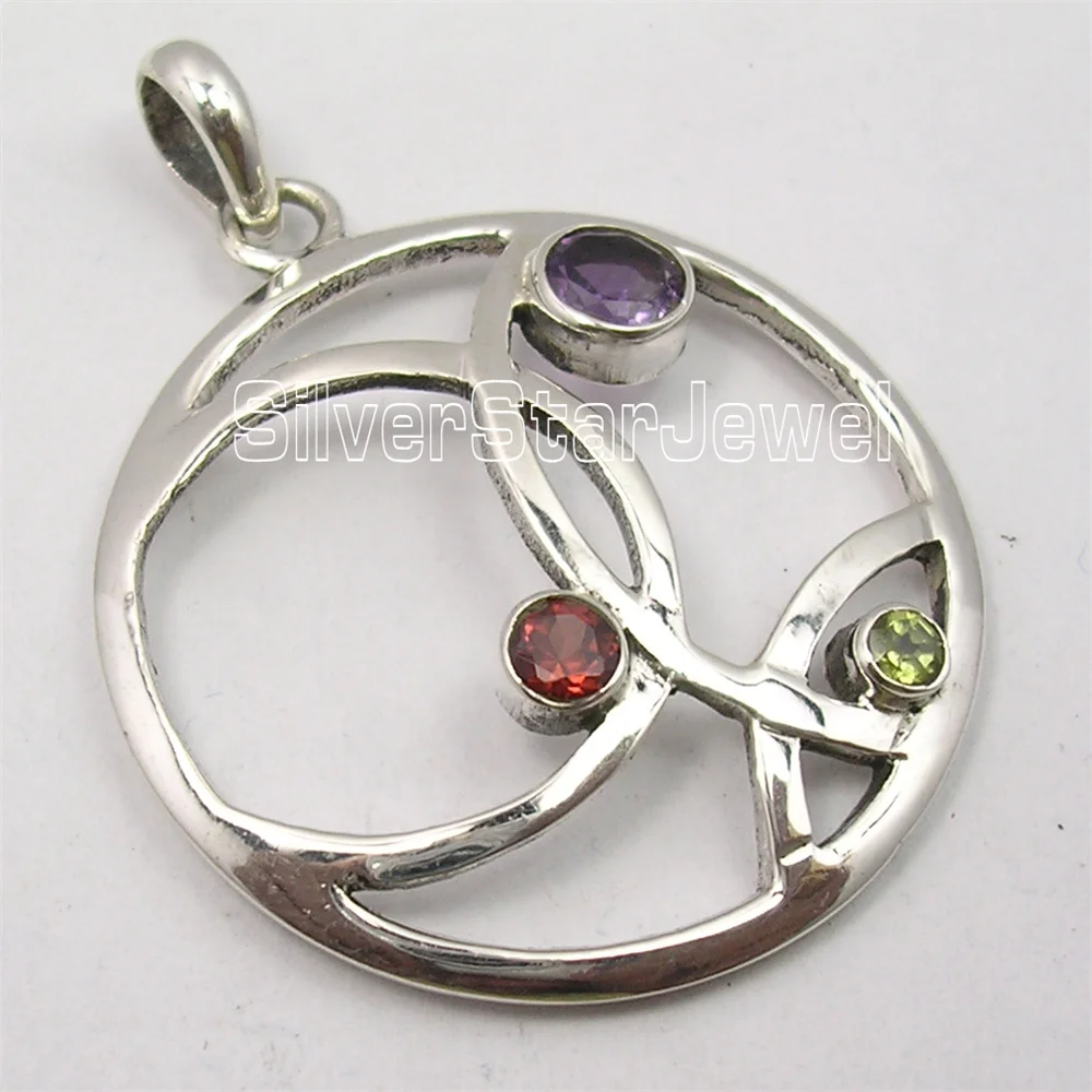 

Many Color India Semi-precious Stone Pendant 1.8"