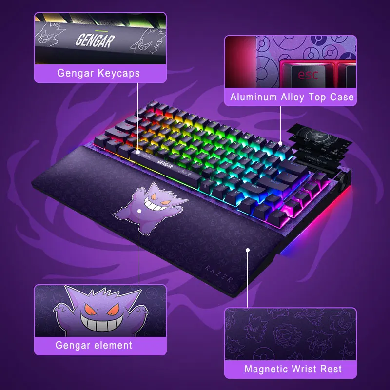 Razer Pokemon Gengar Edition BlackWidow V4 Pro 75% Wireless