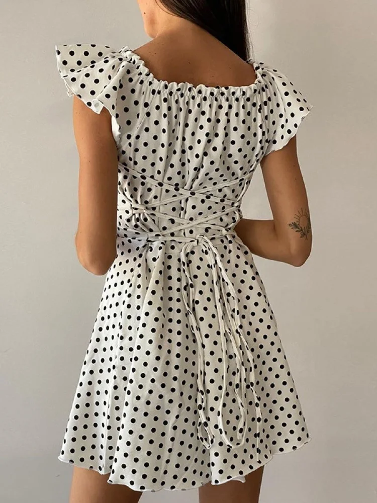 2023 Women Dress Stylish Polka Dot Ruffles Mini Dress – DressBetty