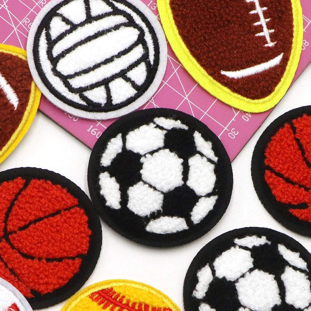 1PC Basketball Baseball Football Iron On Patches For Clothes DIY