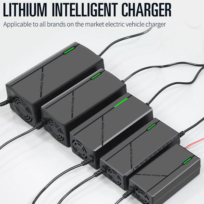 48V 60V 72V Triangle Charger 5A Lithium Battery Pack 54.6 67.2 84V 100-240V EU Fast Charging Charger For Electric Scooter E-bike