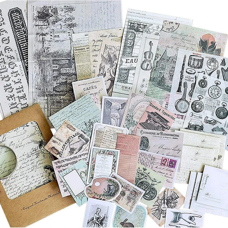 

36Pcs Vintage Scrapbook Papers Stickers, Antique Decorative Renaissance Planner Stickers, Retro Aesthetic Journaling Supplies